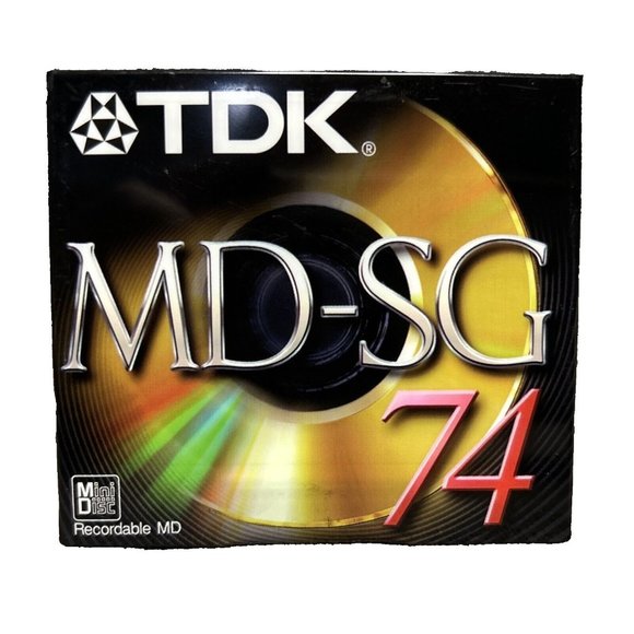 NEW Genuine TDK MD-SG 74 Minutes Recordable MD Blank Media Mini Disc Sealed - Picture 1 of 4